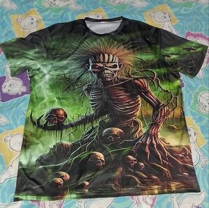 Iron Maiden Eddie All Over Print Shirt Rock Metal Shirt Band Tee England AOP